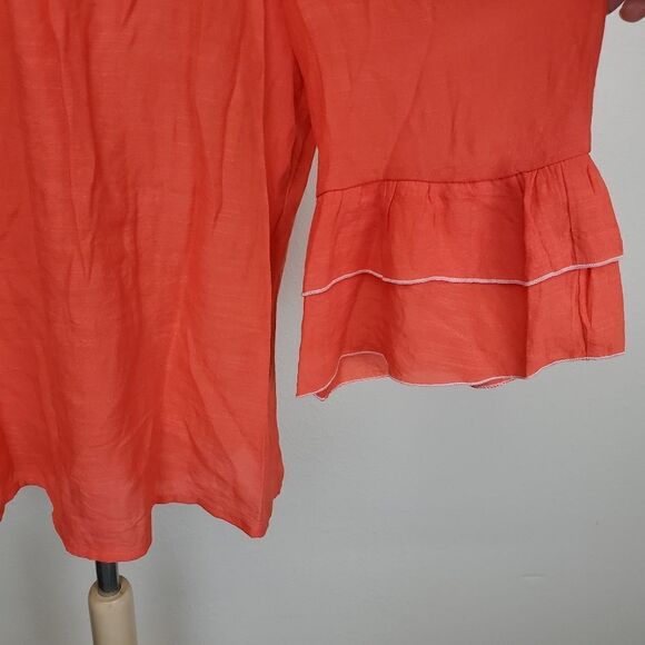 Unique spectrum off shoulder ruffle sleeve top - Picture 7 of 7